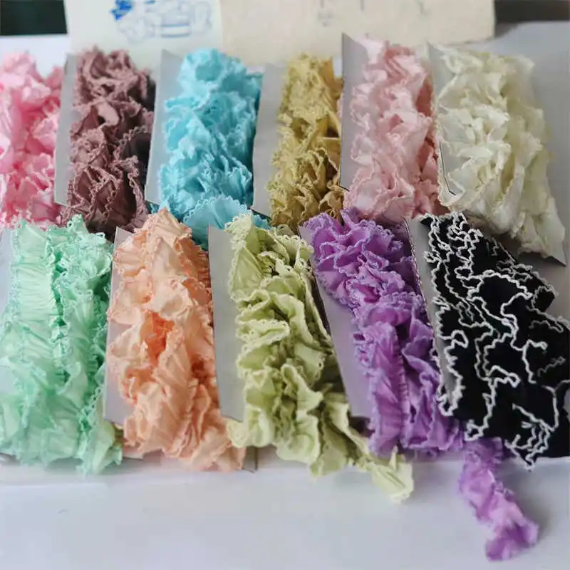 Pure Cotton Fabric Ruffled Dog Tooth Lace Lolita Pet Doll Sleeve Trim Skirt Hem DIY Material SC1065