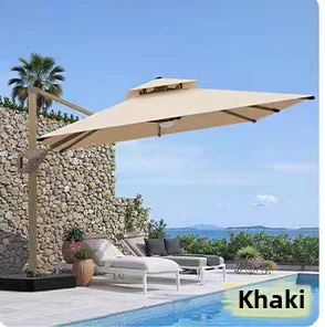 Modern aluminum parasols for outdoor gardens, courtyards, parks, environmentally friendly powder-coated metal frames