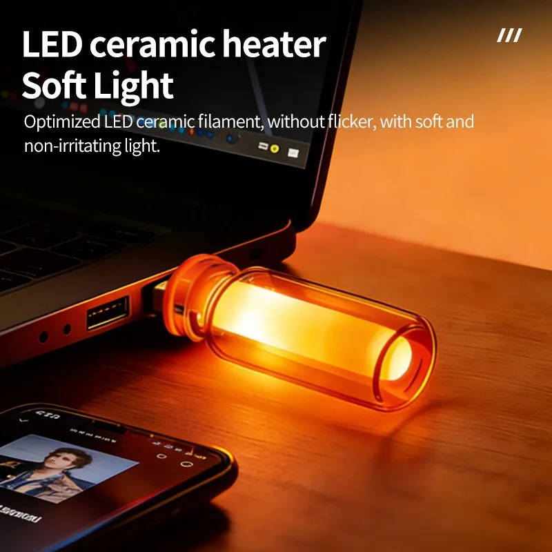 Car USB night light Car atmosphere light Glass bottle led Color streamer Universal decorative light