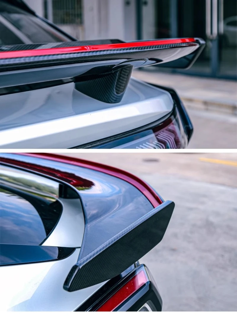 for 001 2021-2025 Modified New Style Light Weight Spoiler Car Accessories Dry Carbon Fiber Rear Spoiler Pressed Tail Wing