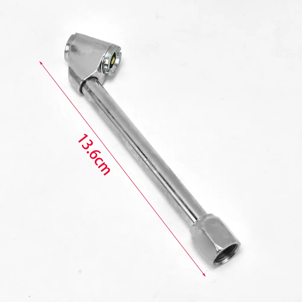 1PCS Inflating Tires Tire Inflator Nozzle Elbow Inflator Rod Threaded With Internal Thread Quick Connect For Bikes Metal Tool