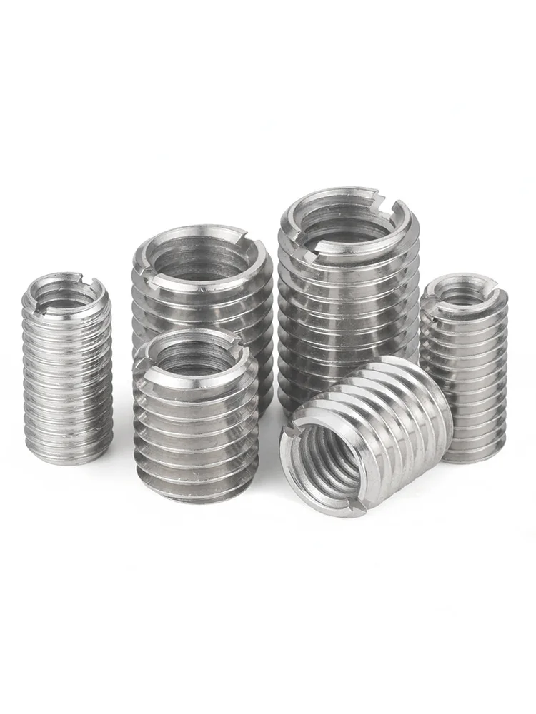 M2-M10 Stainless Steel Sotted Inside Outside Self Tapping Thread Insert Adapter Screw Nuts Sleeve Converter Nut