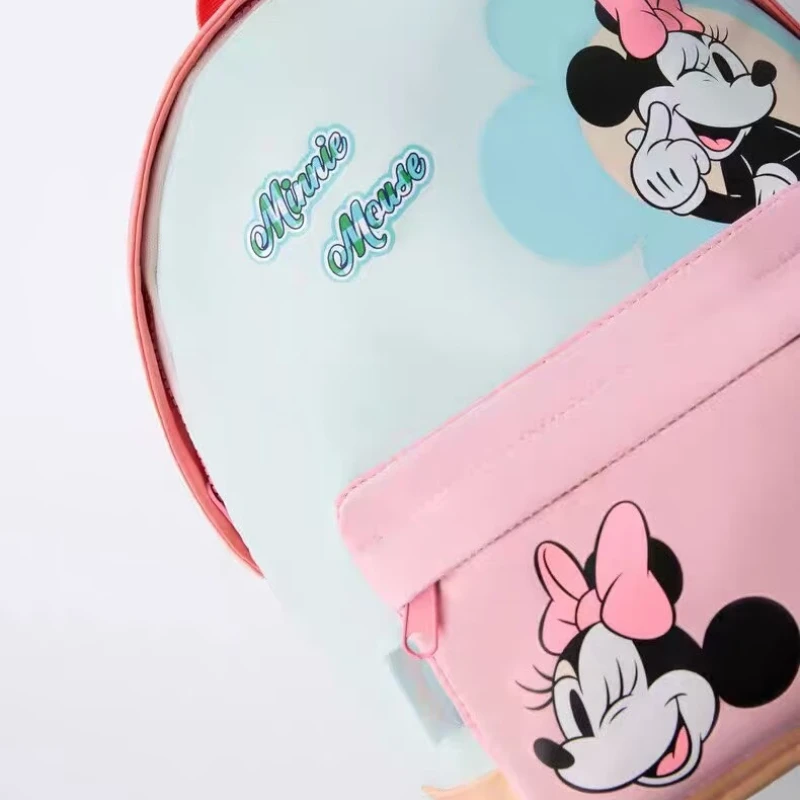 Zaino per asilo Disney 2025 Borsa da scuola leggera a doppia spalla per ragazze con simpatico cartone animato Minnie