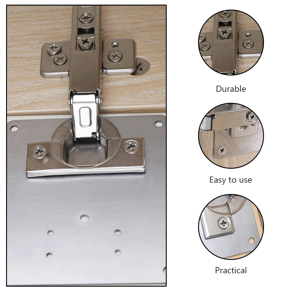 

2Pcs Metal Hinge Repair Plate Sturdy Stainless Steel Mending Plate for Kitchen Cabinet Furniture Shelf Fixing Corrosion