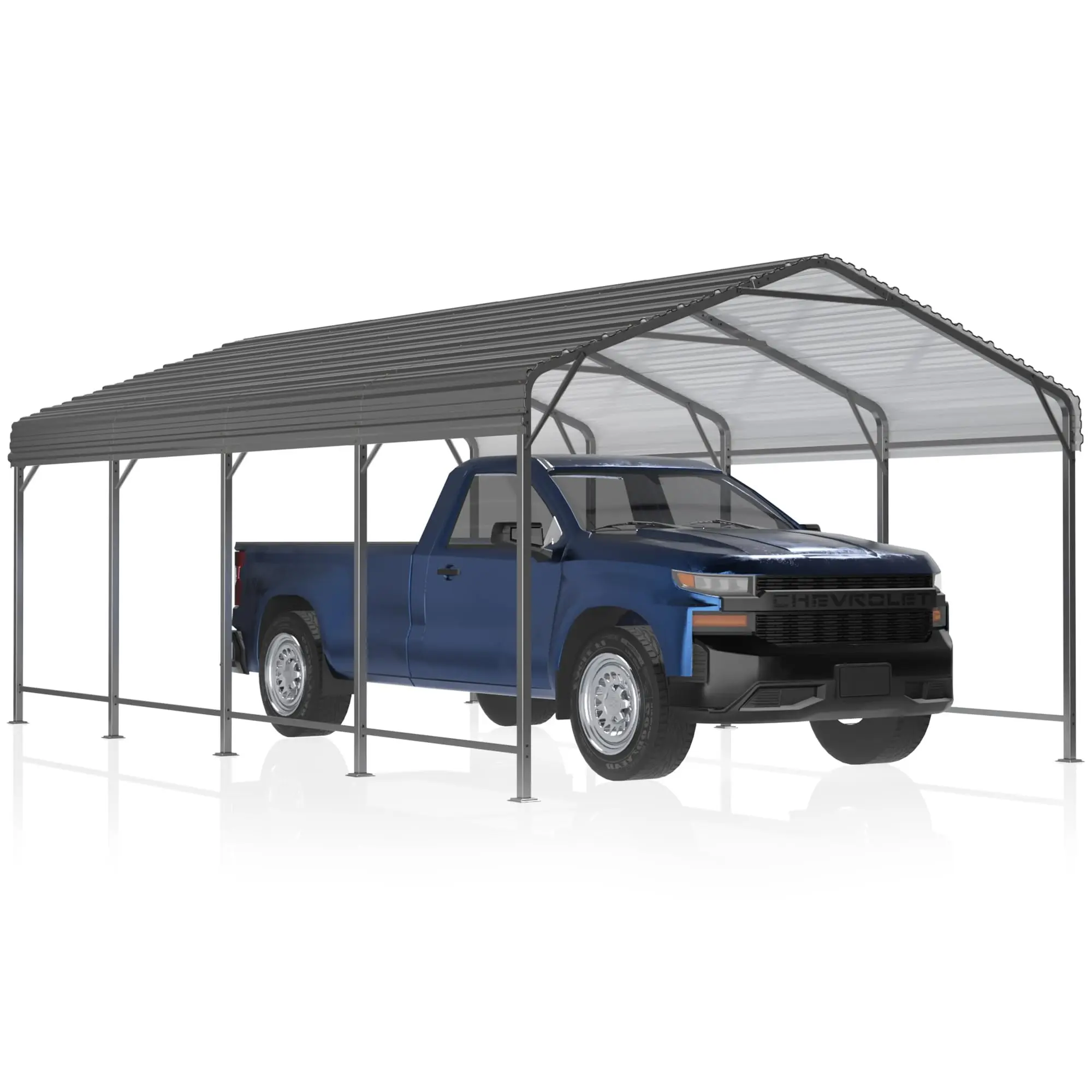 

VIWAT 12x20FT Metal Carport, w/ Enhanced Base Outdoor Heavy Duty Garage Galvanized Car Shelter for Graden Patio