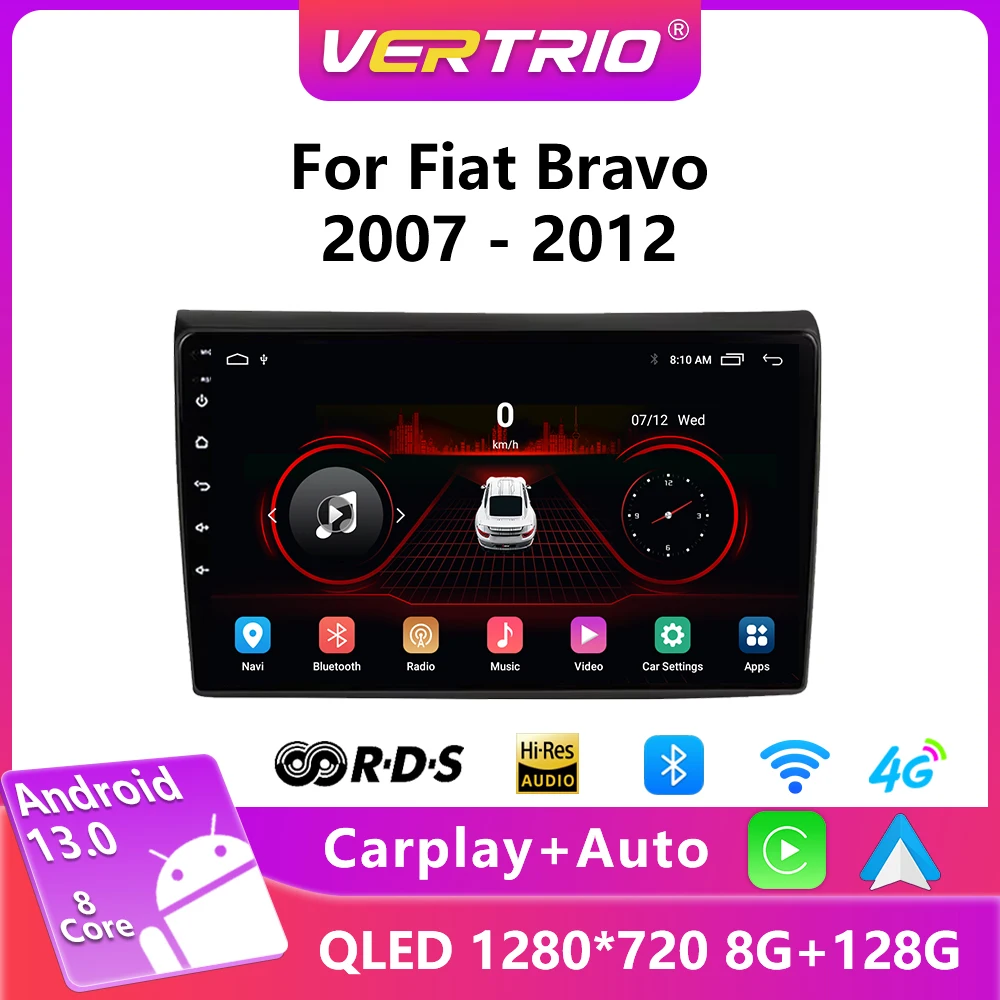 

Car Radio Android 13 Auto For Fiat Bravo 2007-2012 Multimedia Video Player Stereo GPS 2din Head Unit QLED GPS Wireless Carplay