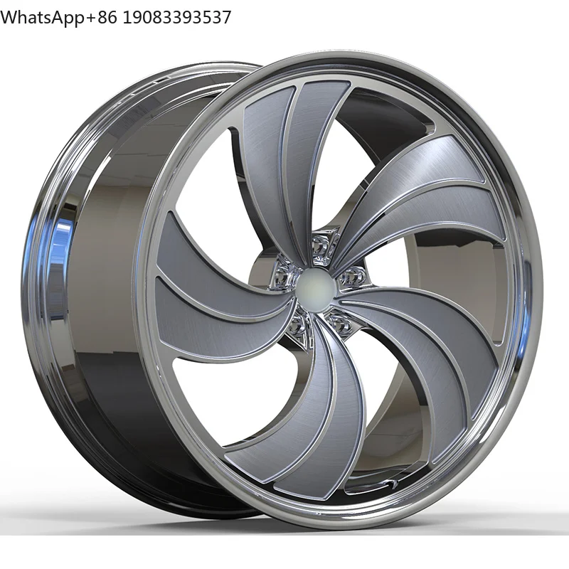 Custom Forged Car Rims 15 16 17 18 19 20 21 22 23 24 26 Inch Deep Dish Chrome Lip Brushed Aluminium Alloy Wheels for Chevrolet