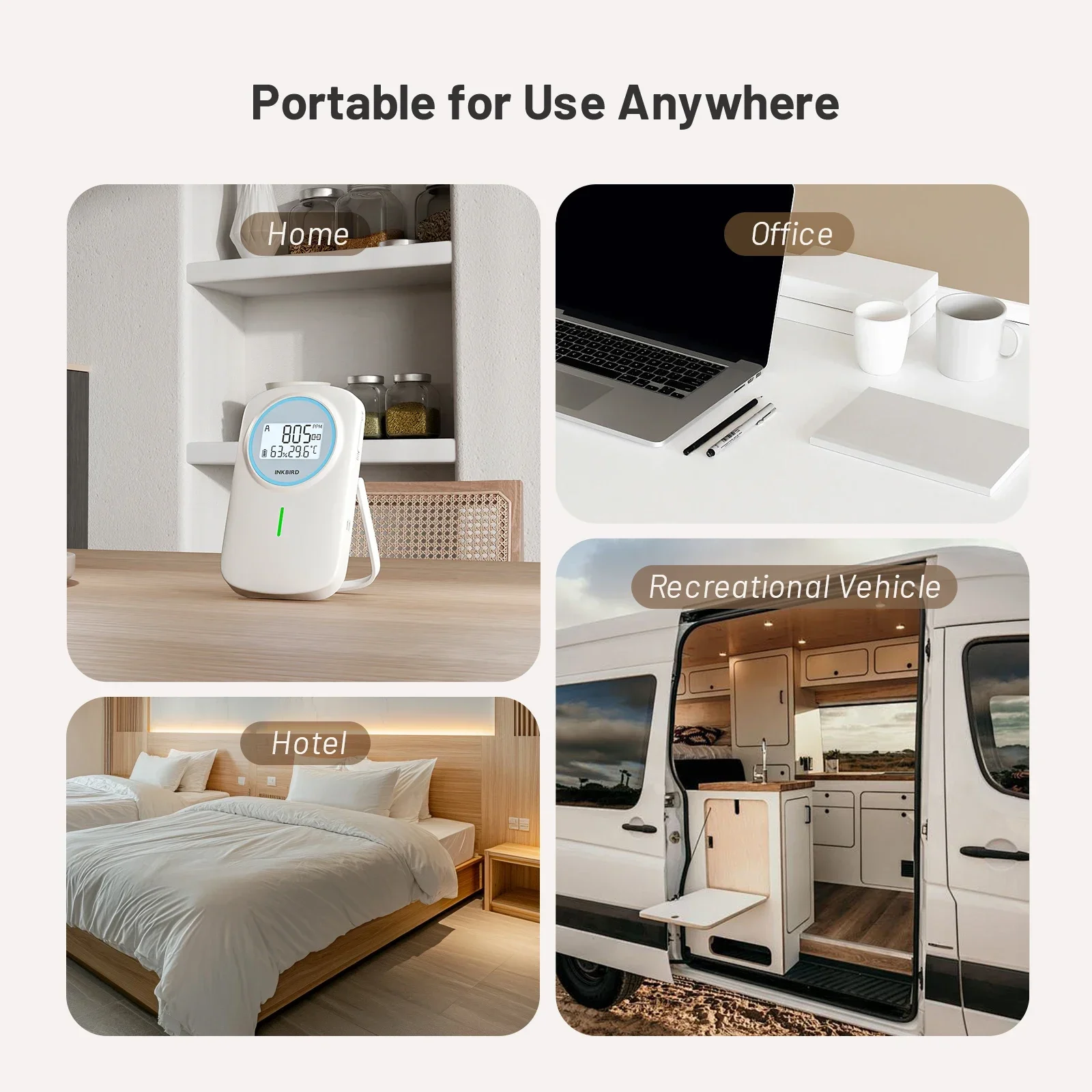 Best sell INKBIRD IAM-T2 Bluetooth Air Quality CO2 Temperature Humidity 3-In-1 Indoor Carbon Dioxide Detector for Ho