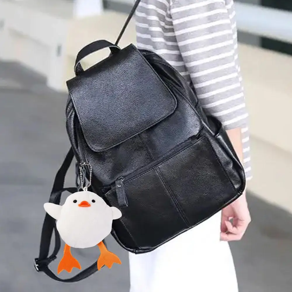 PP Cotton Motivating Duck Plush Toy Simulation Fluffy White Duck Pendant Cartoon Stuffed Plush Doll Pendant Backpack Decor