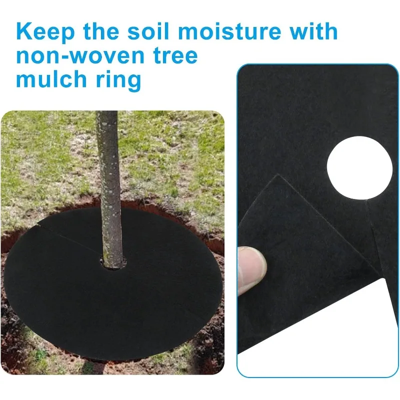 12 عبوة من حلقات شجرة المهاد مقاس 20.5 بوصة | سجادات حاجز الأعشاب القابلة لإعادة الاستخدام للمناظر الطبيعية وحماية النباتات #4