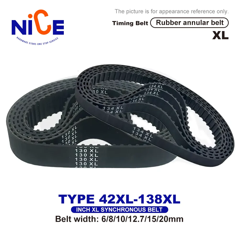 Trapezoidal Tooth 42XL To 138XL Timing Belt Length LP=106.68mm To 325.12mm Width 6/8/10/12.7/15/20mm High Torque Toothed Belt