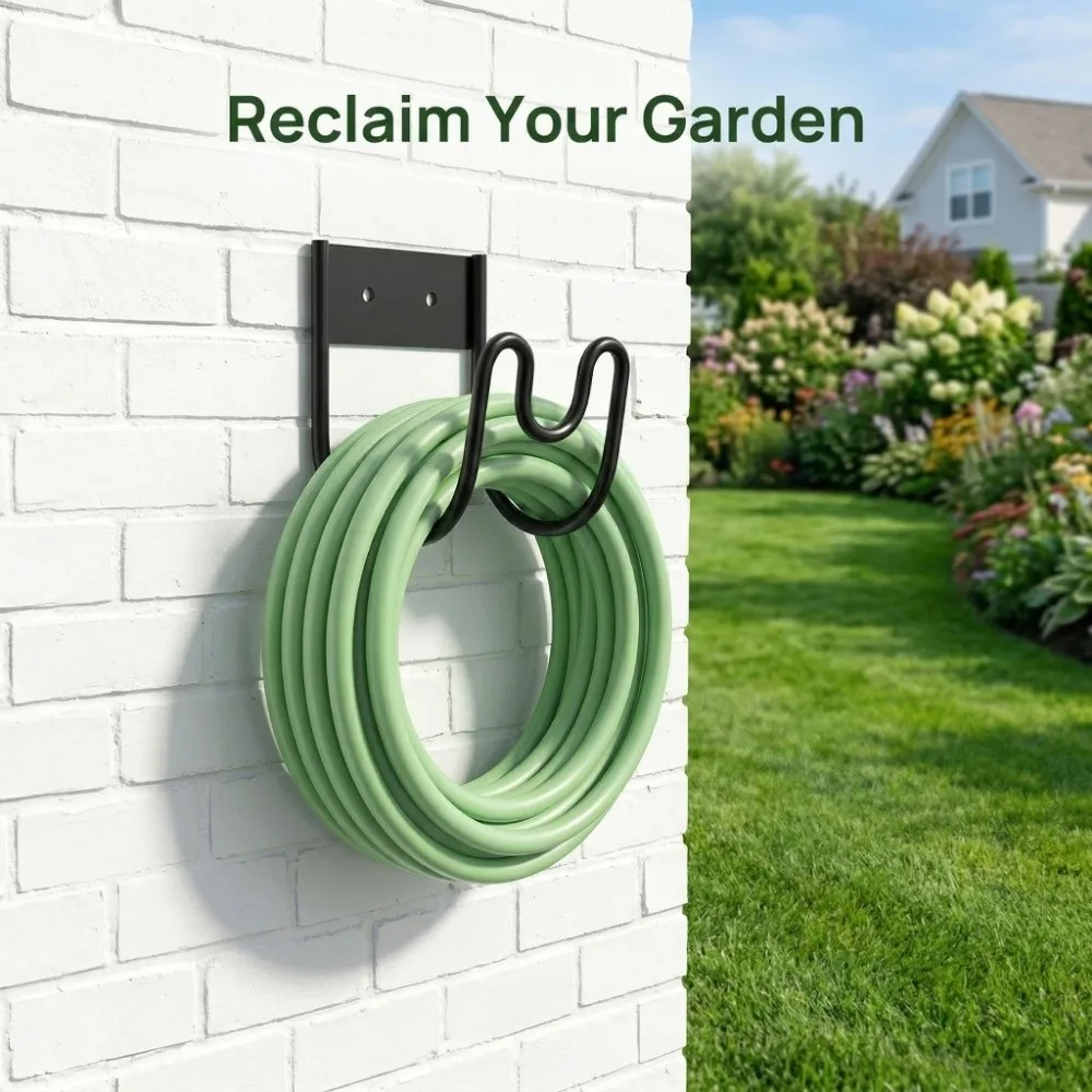 Rust Proof Garden Hose Holder Durable Wall Mount Water Hose Rack Easy Installation Multifunctional Garden Water Pipe Hook