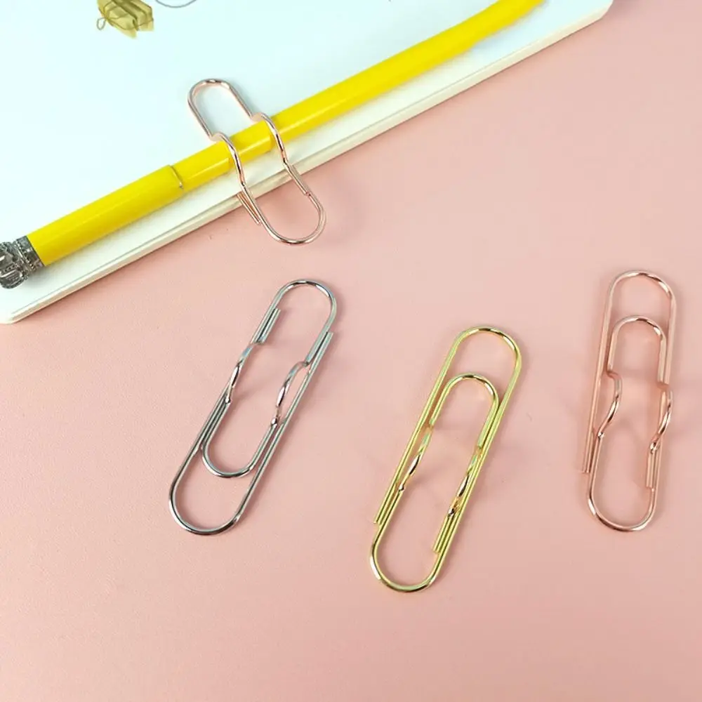 10pcs Stationery Colorful Pen Holder Document Clips Paper Fix Clips Paper Clips Photo Memo Ticket Clip Bookmarks Journal