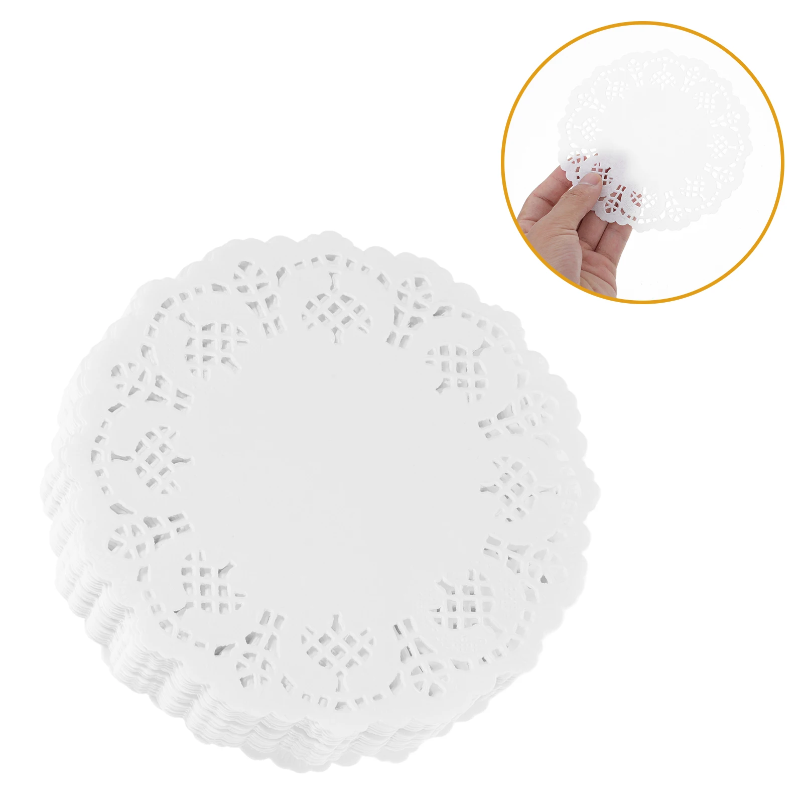 

140 pcs Doilies 5.5 Inch Round Decorative Placemats Decorative Paper Placemats Coasters for Dessert Serving Table Decoration