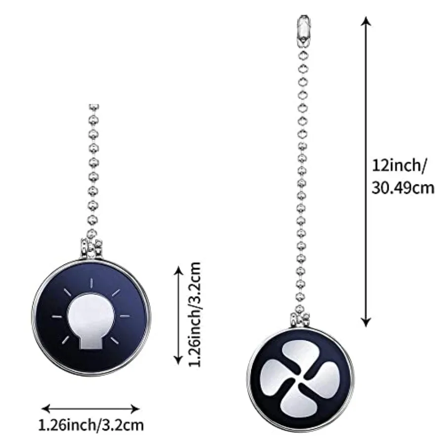Ceiling Fan Pull Chain Decorative A set of 2 Ornaments Extender 12 Inch Dripping oil Bulb and Fan Pattern Pull Chain Extension