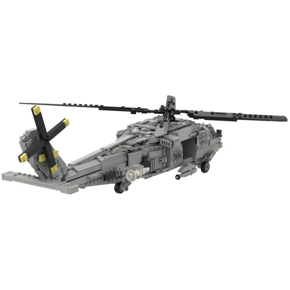 MOC Sikorsky SH-60 Seahawk Helicopter Building Blocks Model US SH-60 Seahawk Shipborne Helicopter Bricks Assembly Toys Kid Gifts