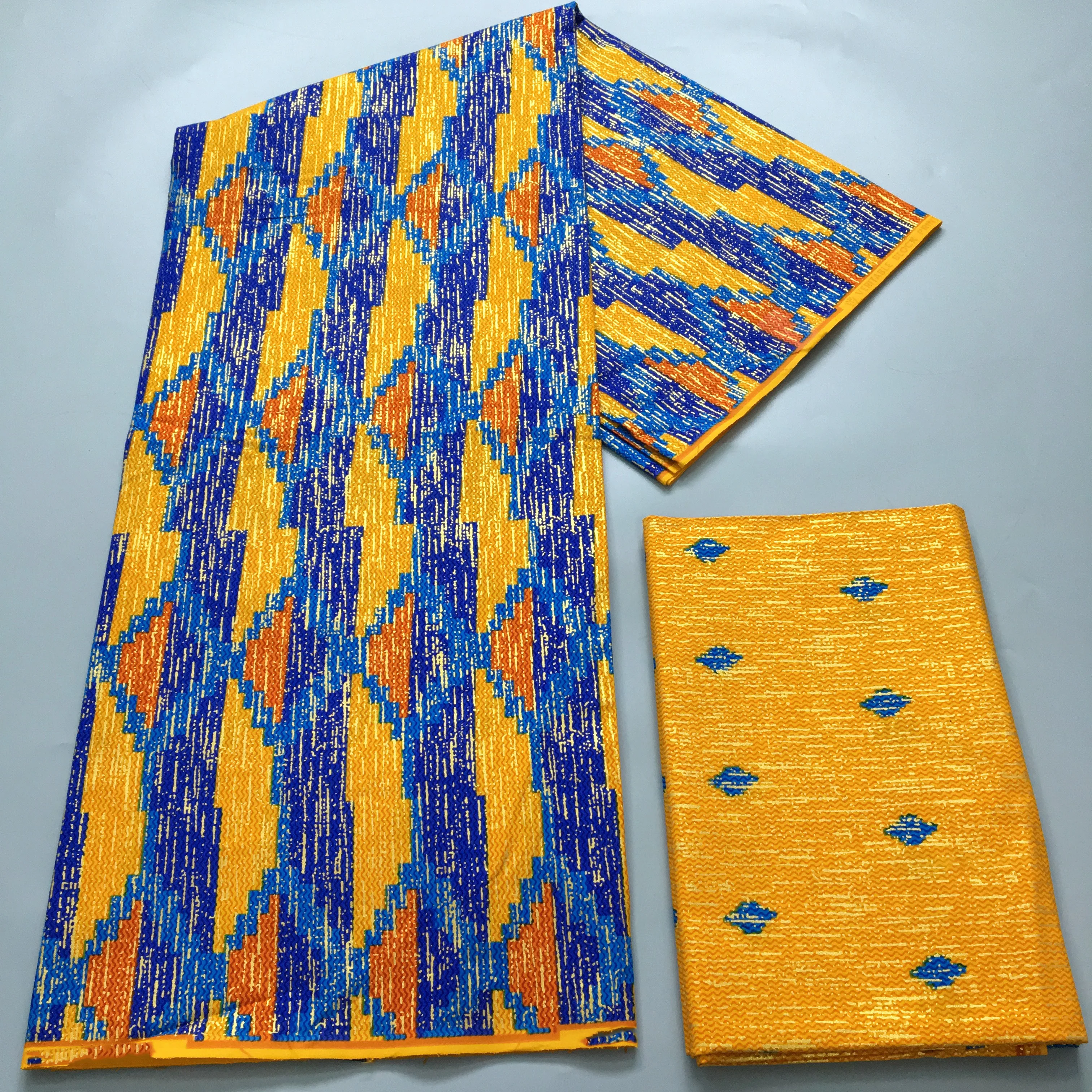 4+2 Yards African Wax Fabric Print Ankara Kente Tissu Pagne 100% Cotton Wax Fabric Ghana Style For Women Bridal Dresses Material