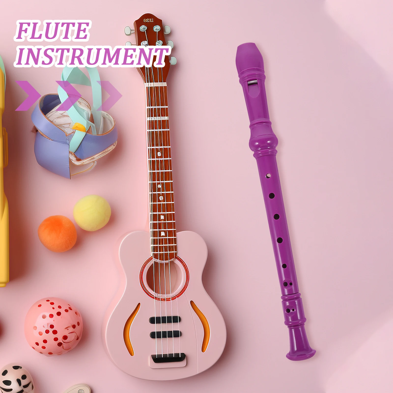 

Soprano Recorder Holes Pink ABS Flute for Beginners Teens School Recorder Flute Kids Cleaning Rod Musical Instruments
