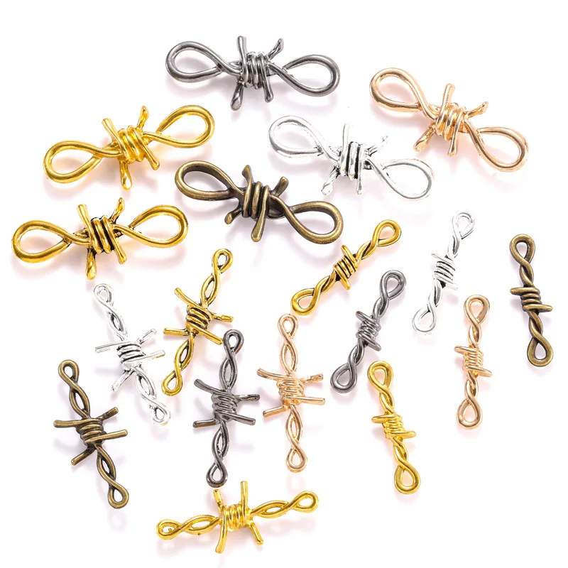 

100pcs 3 Size 6 Color 3D Thorns Metal Connectors Pendant Gothic Necklace Bracelet DIY Thorns Charms Jewelry Handicraft Making