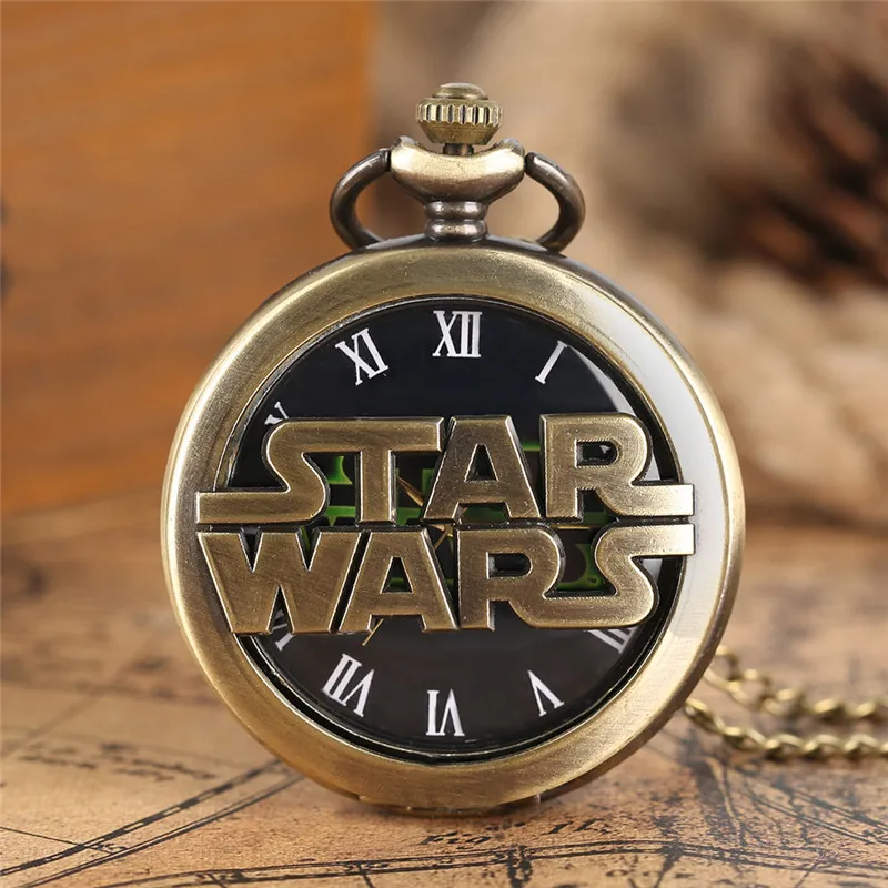 

Free Shipping OUTLETSStar WarsStar WarsRetro Large Hollow Quartz Flip Men's and Women's Necklaces Pocket Watch