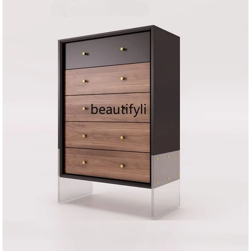 

Chest of Drawers Bedroom Simple Modern Solid Wood Storage Cabinet Living Room Wall Locker Minimalist Chest of Six Drawers