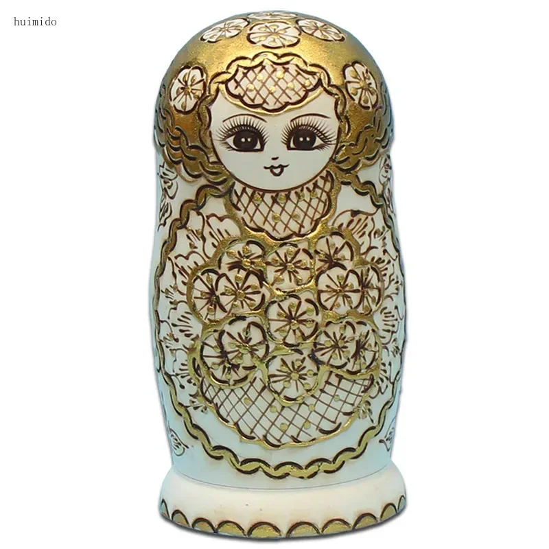 Matryoshka Doll 10 Layers of Basswood 10 Layers Pure Hand-painted Handicrafts Without Formaldehyde Odor B17 Matryoshka Doll