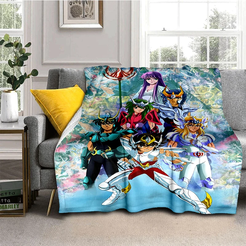 Cartoon Anime S-Saint S-Seiya Super Soft Throws Blanket,Warm Cozy Blanket for Bed,Sofa,Bedroom,Living Room,Travel,Camping,Hiking