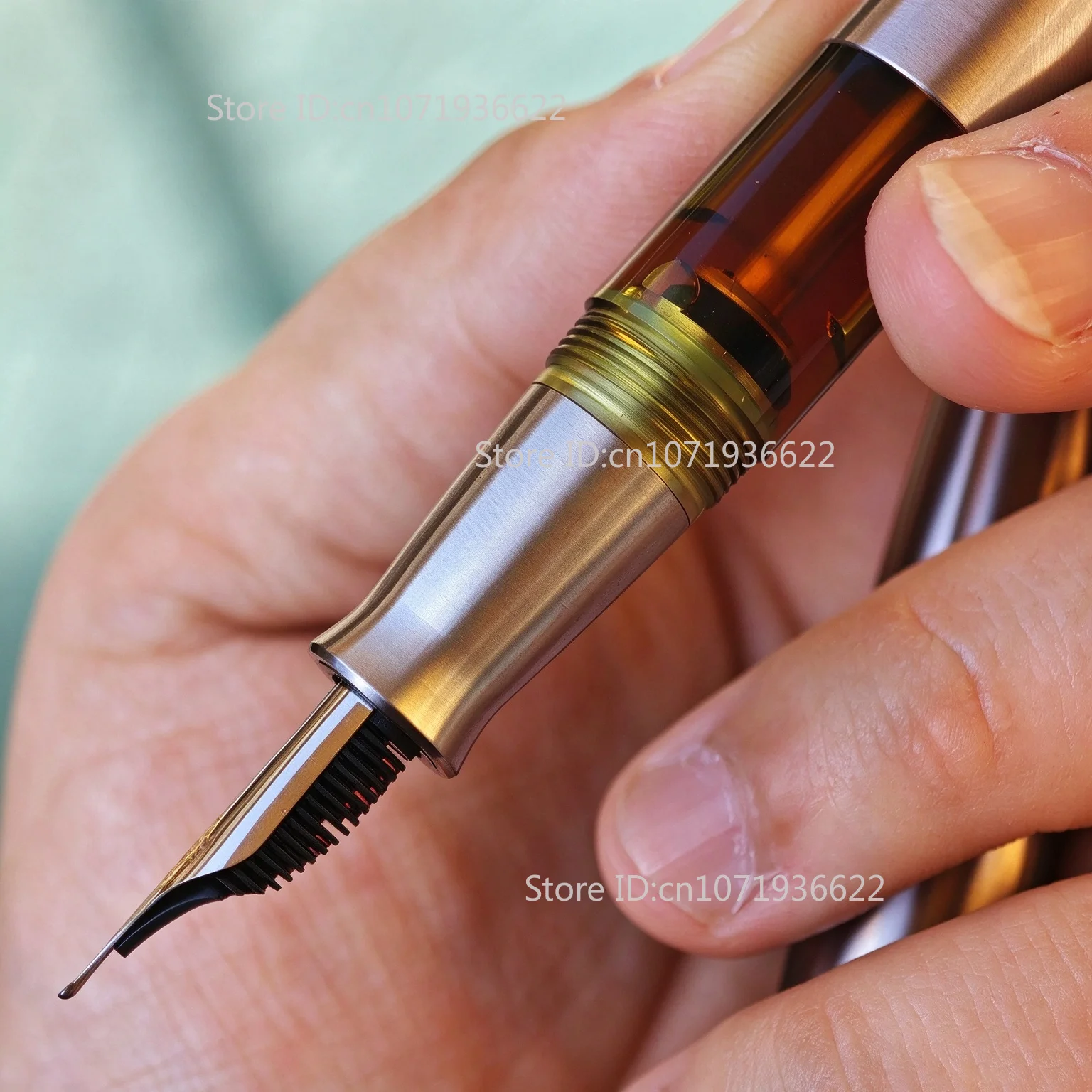 Full Titanium Fountain Pen Business Signature Writing Grade 5 Ti Blade F 0.5 Nib Luxury Gift Box Office Stationery for Men Women