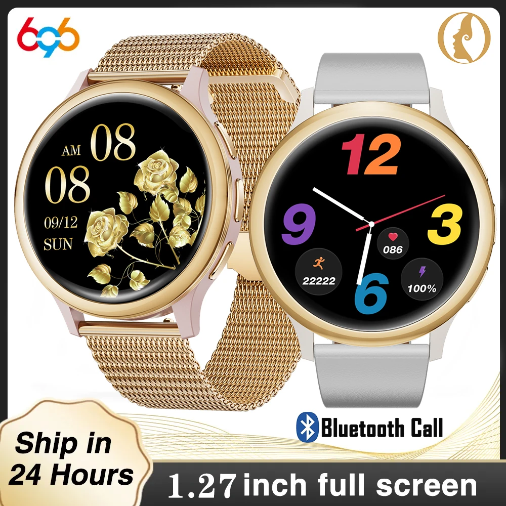 

1,75 "Смарт-часы Amoled, женские GPS, спортивный монитор здоровья, мультициферблат, физиологический период, умные часы с синим зубом, водонепроницаемые