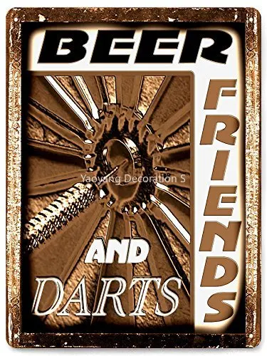 

Dart Board Metal Beer Sign Funny Vintage Style Bar Pub Mancave Game Room Wall Decor Painting Metal Poster Metal Plaque