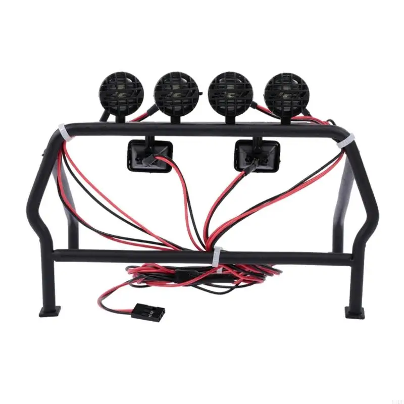 

54DF Roll Cage Chassis Frame with 6 LED Light for 1/10 SCX10 Remote Control Truck Car