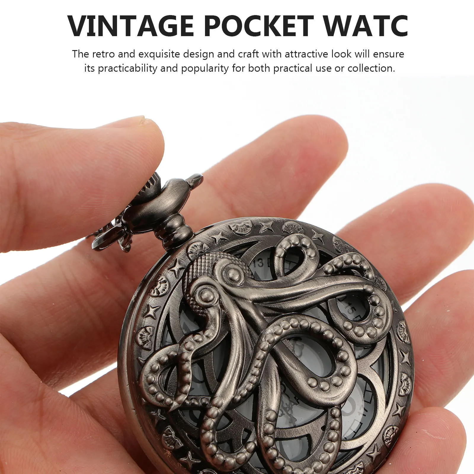 

1Pcs Vintage Pocket Watch Hollow Out Quartz Movement Retro Design Portable Accurate Timekeeping Vintage Pocket Watch