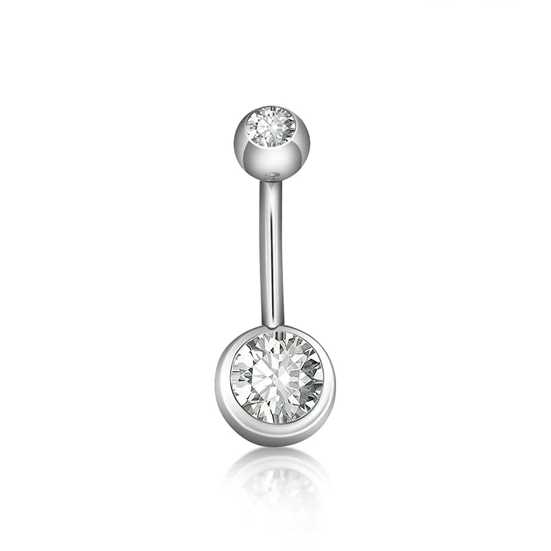 Titanium Belly Button Rings For Women Sexy Body Piercing Jewelry CZ Opal Navel Piercing Ring image 3