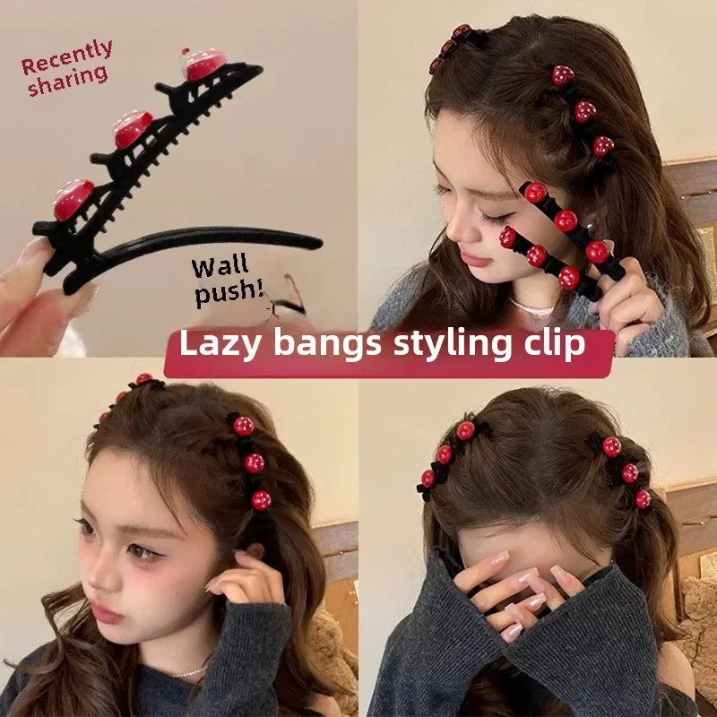 Ankara Red Love Braided Hairpin  Chinese New Year  Women's Broken Hair Finishing Bangs Clip  Holiday Gift  Girl Hair Accessoires