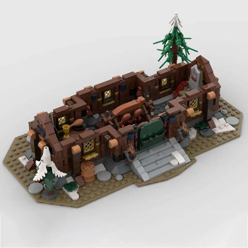 Medieval Street View Model Building Blocks, Moc Building Bricks, Viking House, Tecnologia Blocos Modulares, Brinquedos de Montagem DIY, Presentes de Natal