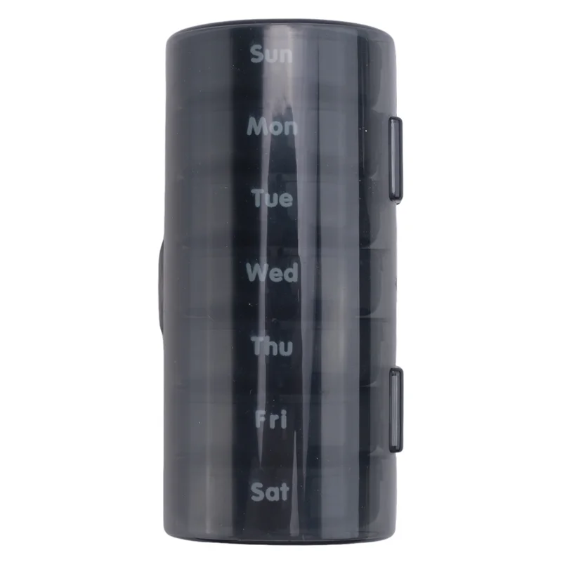 AD23-منظم حبوب الدواء اليومي (يوم مرتين) - صندوق حبوب أسبوعي AM/PM، منظم دواء دائري، حاوية حبوب منع الحمل لمدة 7 أيام