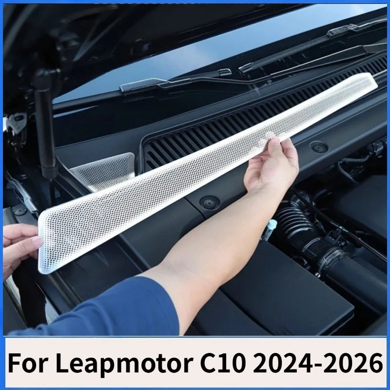 

Car Front Cover Dust Cover Insect Protection Cover 3PCS/SET Stainless Steel Interior Accessories For Leapmotor C10 EV 2024-2026