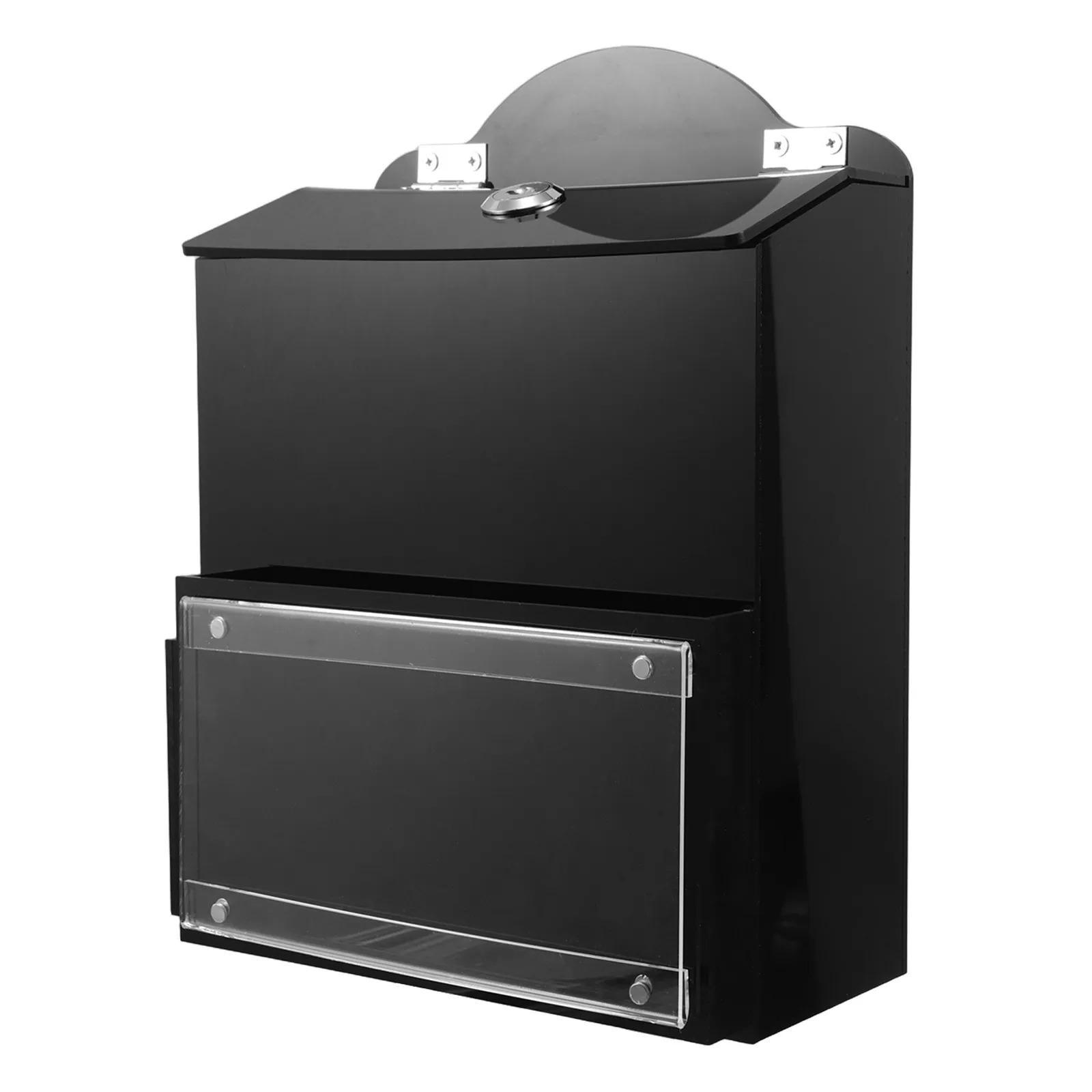 Black Acrylic Voting Box Lockable Fundraising Charity Donation School Office Suggestion Drop Feedback Collection
