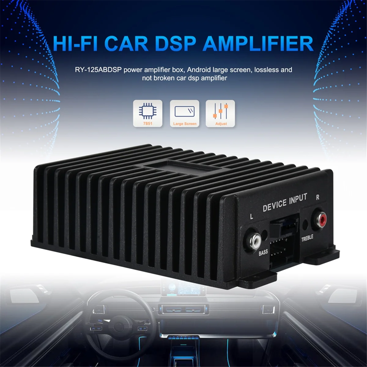 Power Android Amplifier Box Car Stereo Audio 4x80W for All Android Car Radio Hi-Fi EQ Sound RY-125AB for Car Stereo