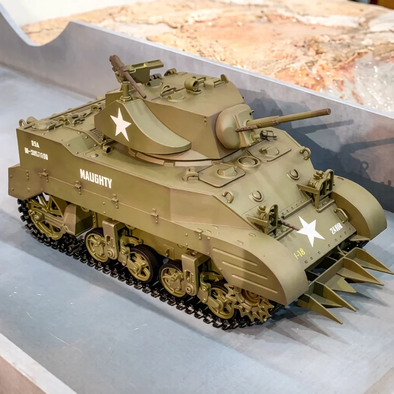 Kubingke M8 G2079 Crusader G2078 Tank With Telescopic Simulation 1/16 Sound And Light Electric Remote Control Military Model Toy
