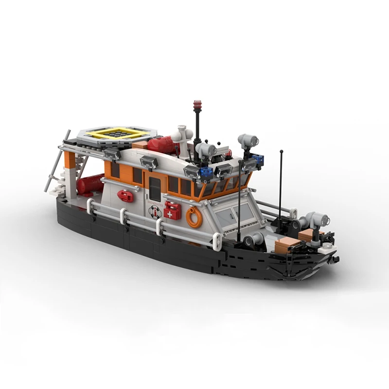 Moc Building Bricks Military Ship Model Coast Guard Boat Technology Modular Blocks Gifts Toys For Children DIY Sets Assembly