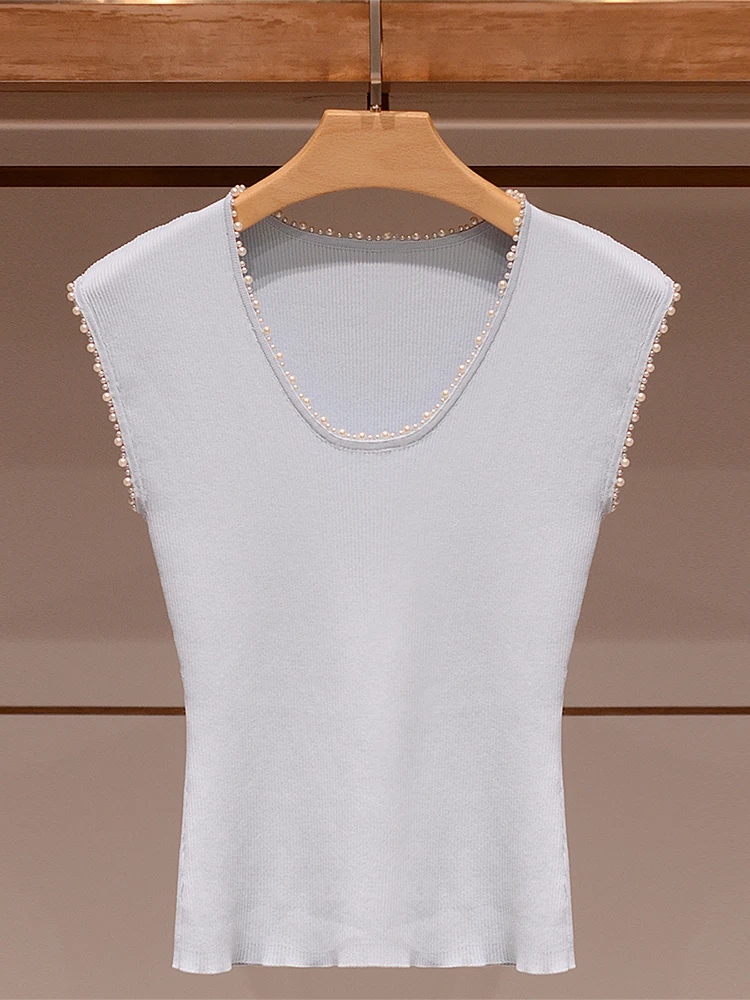 

Ele Blue ort Sve Knitted round Ne Slim Fit Top Korean Sle Commute Faion Ladies' Premium Quali Color Ba...