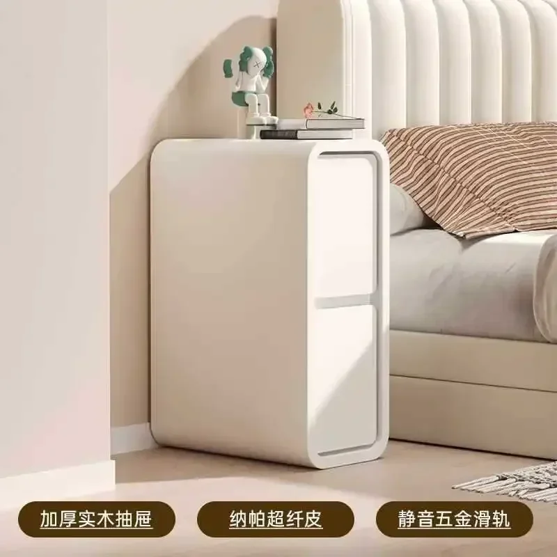 Extremely Narrow Bedside Table, Simple Modern Small Household Bedroom, New Storage Cabinet, Mini Cream Wind Crevice Rack