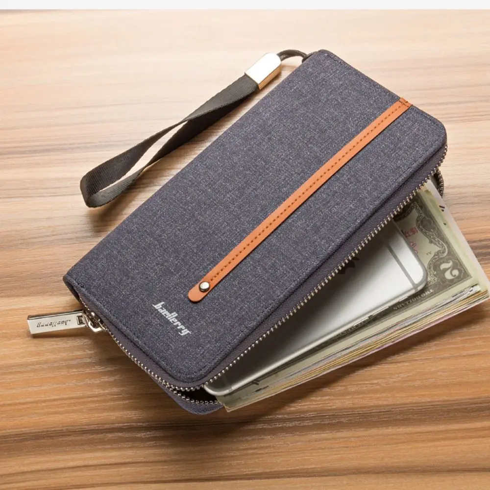 

Canvas Slim Wallet Fashion Multi-position Classic Male Canvas Purse Large Capacity Retro Card Wallet Travel