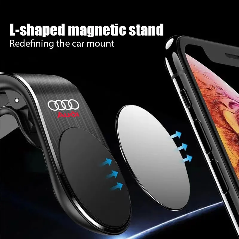 1Pcs Magnetic Car Phone Holder Metal Stand Accessories For Audi Sline C7 C6 C5 B5 B6 B7 B8 B9 D3 Q3 Q5 Q7 TT A3 A4 A5 A6 A7 A8