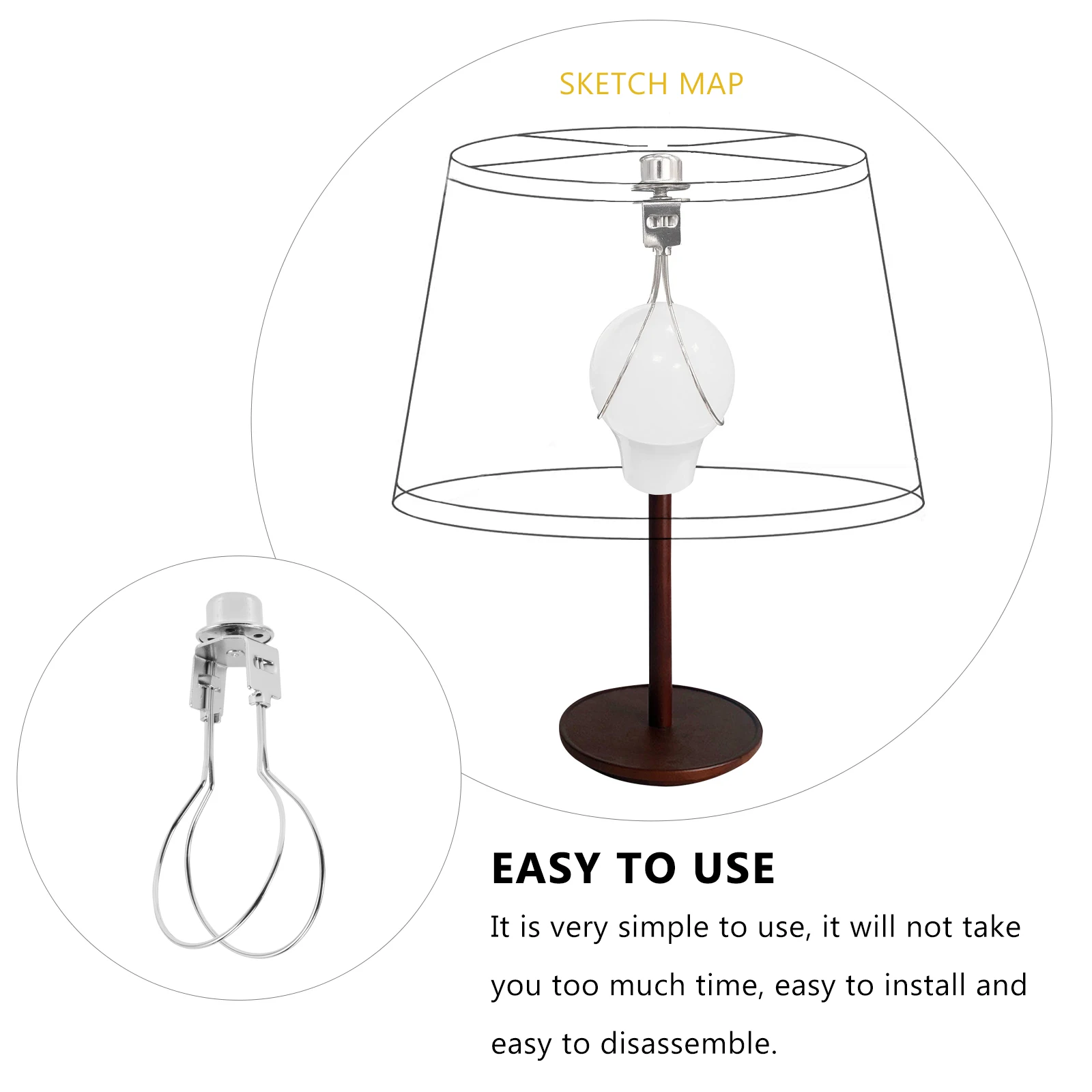 

Lamp Harp Wrought Iron Lampshade Holder Clip On Adapter Light Bulb Clip For Table Floor Lamps Diy Lighting Accessories Durable