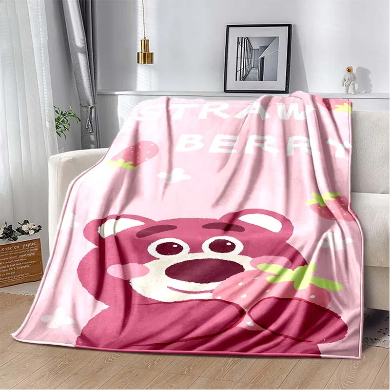 Warm Soft Disney Lotso Huggin Bear Custom Blanket Fluffy Lavash Wool Sofa Plaid Plush Bedspread Winter Throw Blanket for SofaBed