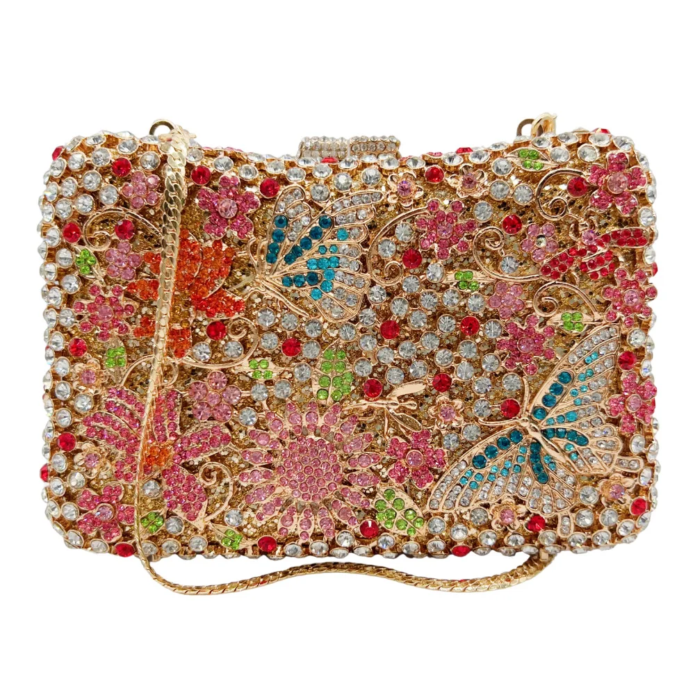 

New Hollow Flower Diamond Dinner Bag High-end Diamond Evening Women's Bag Crystal Clutch