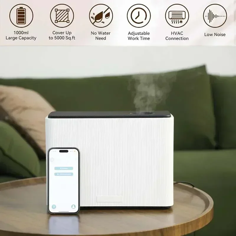 NAMSTE 1000ML diffuseur de parfum WIFI Bluetooth Machine d'air de parfum intelligente pour maison hôtel HVAC diffuseur d'arôme couverture 4000m3 noir