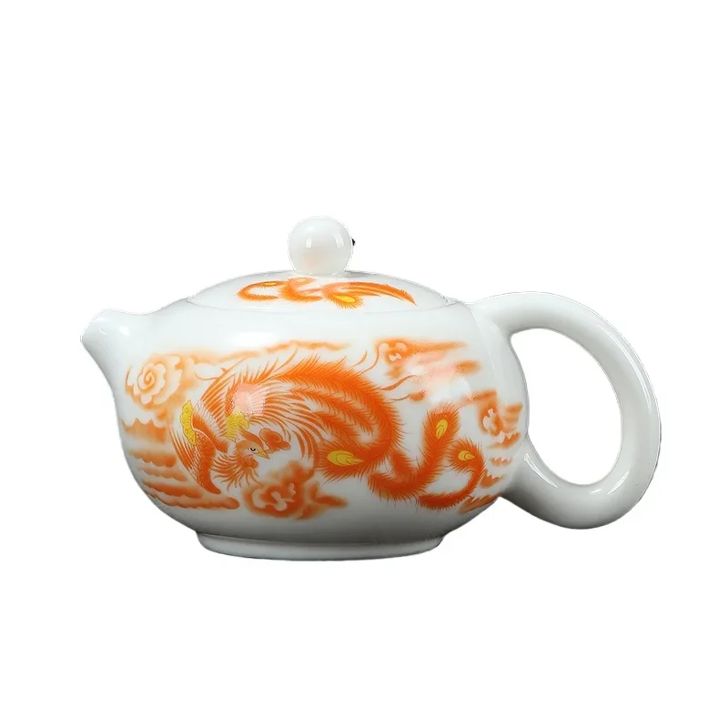 

Creative Color-Changing Ceramic Tea Pot - Chinese Retro White Porcelain Tea Kettle for Home Use